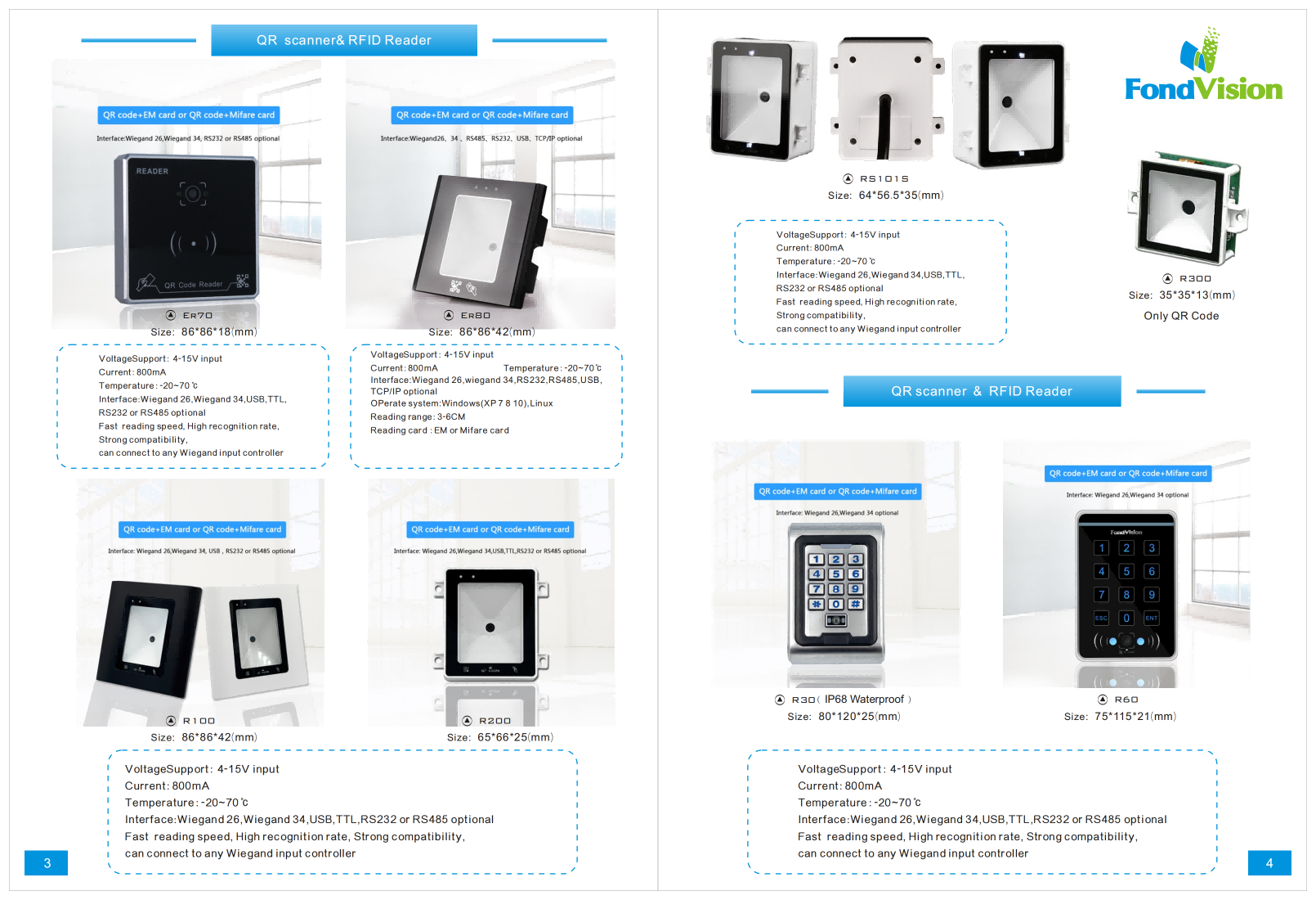 New rfid reader,QR RFID reader access control catalogue