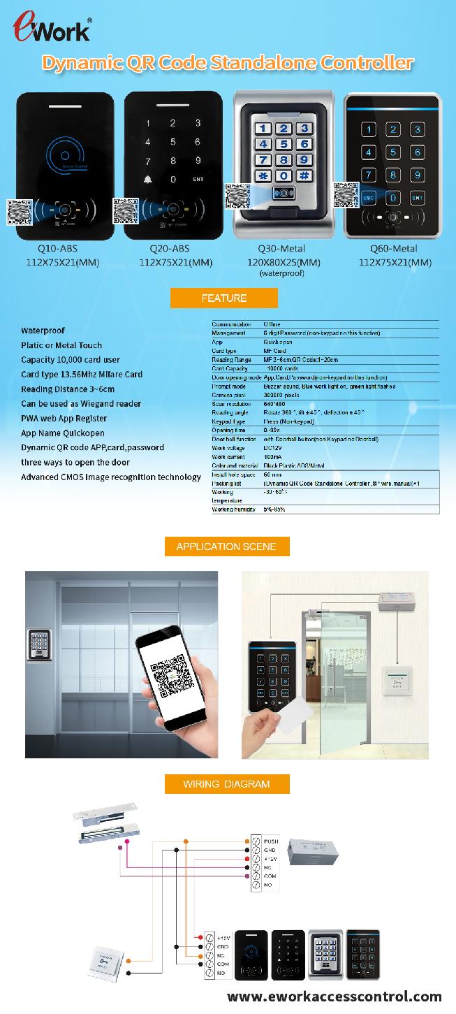 Smart phone access control, support mobile QR code