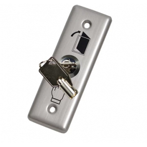 Stainless steel exit button with keys for door access control system