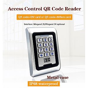 Metal Waterproof Dynamic Qr Code Scanner Support Wiegand 26/34 Qr Code access Reader