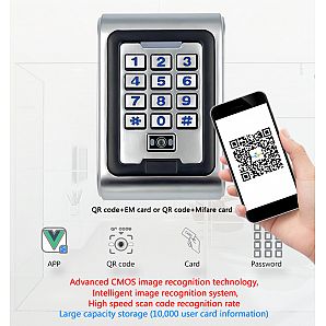 Waterproof QR Barcode Mifare PIN keypad Access Control Reader