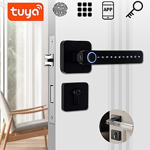 Tuya APP keypad electric Lock security home zinc alloy mortise aluminum plate set electric smart lock